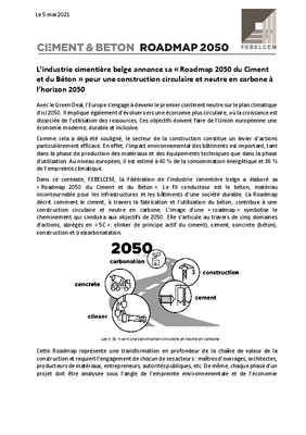 Roadmap 2050 - Ciment & béton